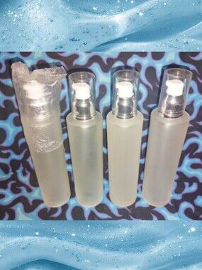 Unbranded 4Pc Set Empty Refillable 150ml Frosted Glass Bottles w/Pump Dispenser